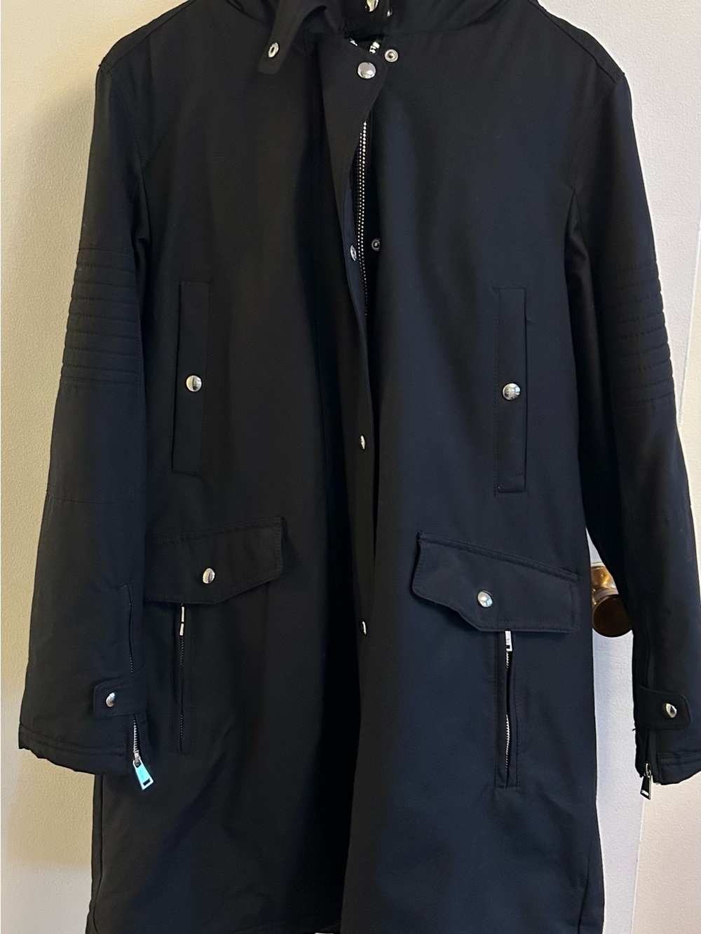 Women's Black Hooded Parka Jacket